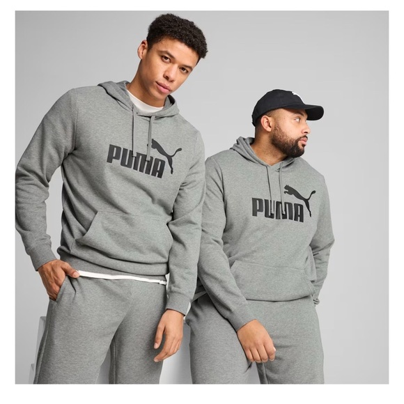 PUMA MEN'S ESSENTIAL LOGO HOODIE - HEATHER GREY SIZE XL (NEW WITH TAGS) - Picture 3 of 4